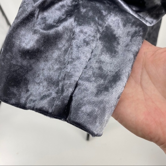 J.O.A. Crushed Velvet Blazer dark charcoal shawl collar shiny soft layering - Picture 12 of 15